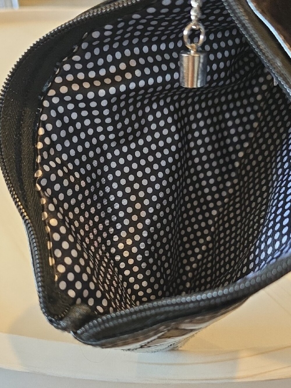Caboodles Black Quilted Patent Cosmetic Bag with Logo Plaque - Picture 3 of 5